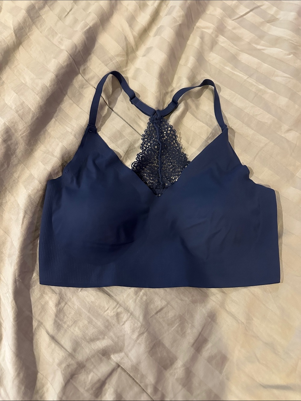 Maidenform Navy Lace-Back Seamless Bralette